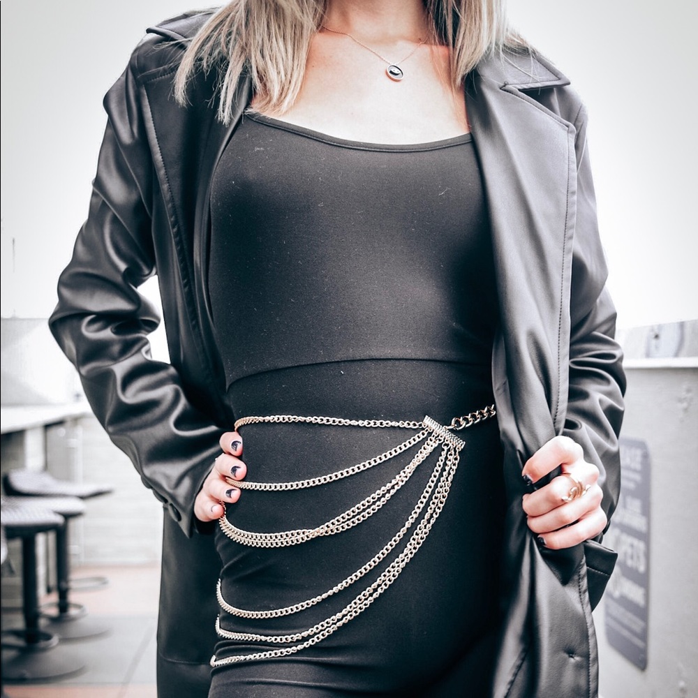 Faux Leather Oversized Jacket